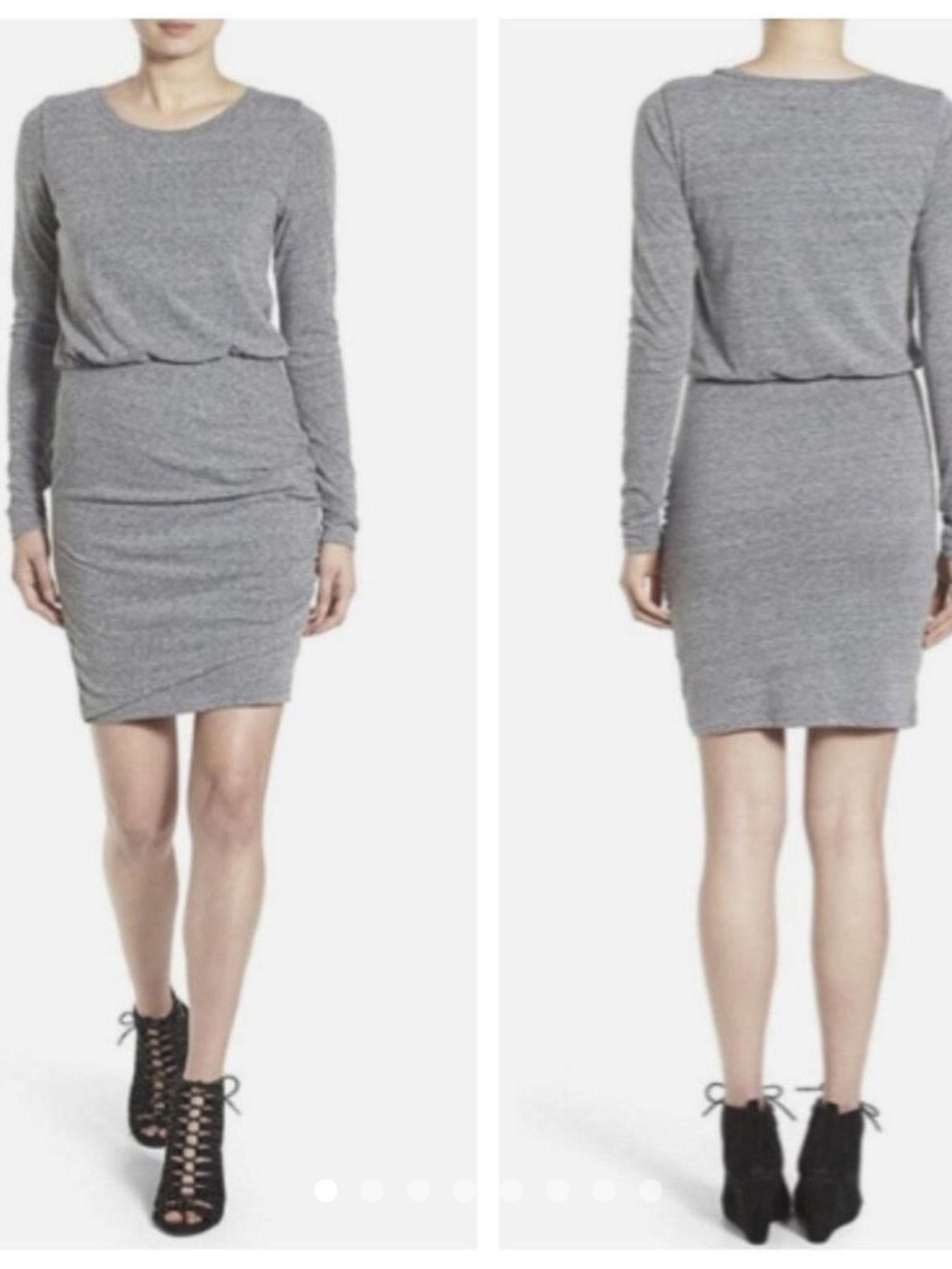 Leith Gray Long-Sleeve Knit Sheath Dress